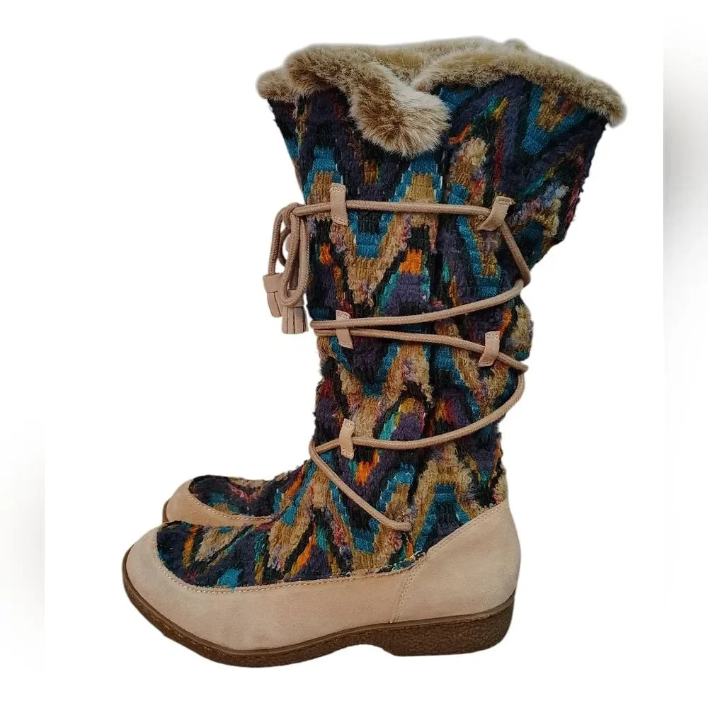 Sam Elderman Fur Lined Suede Boho Boots